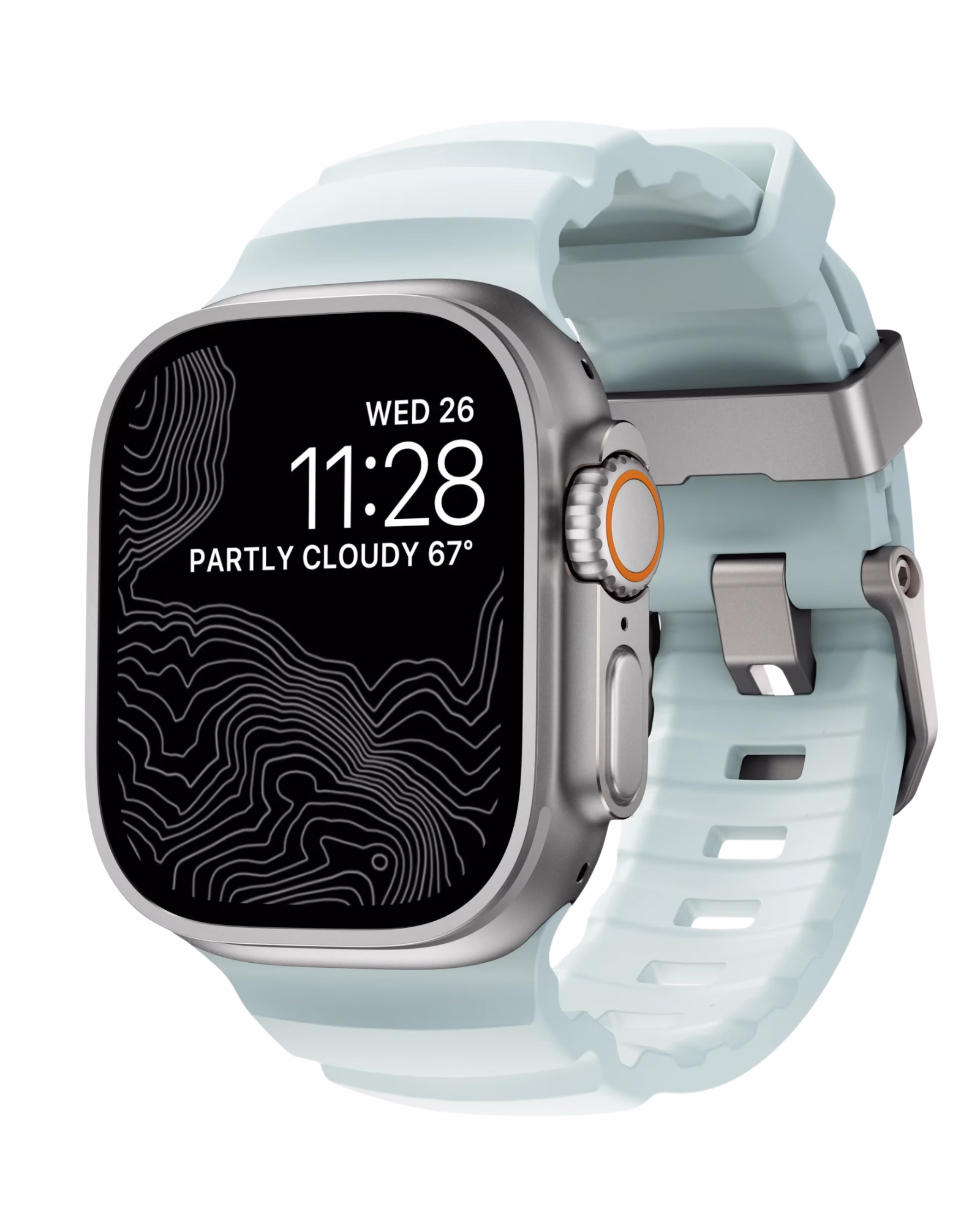 Ремінець Nomad Rocky Point Band Natural Titanium Hardware Icy Blue Glow 46mm/49mm (NM014452858)